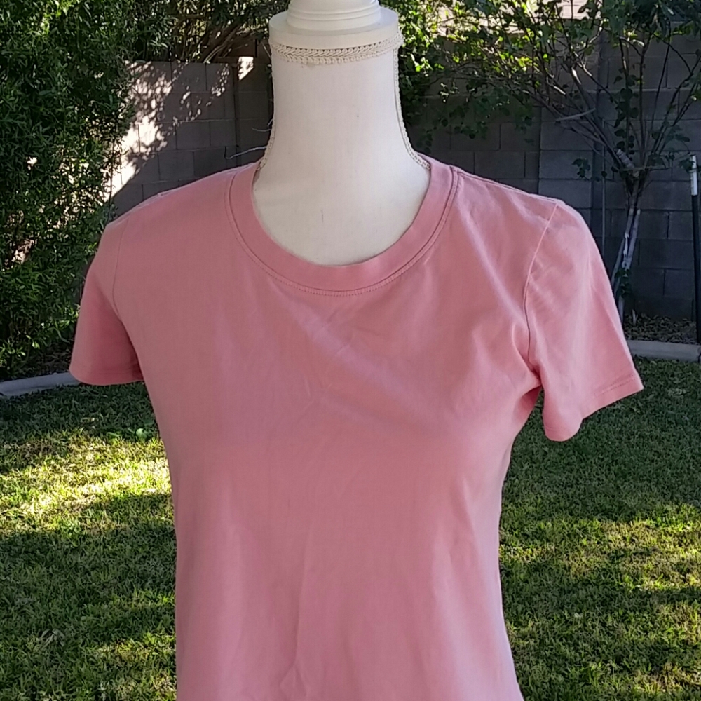 Madewell pink asymmetrical cotton tee size XS